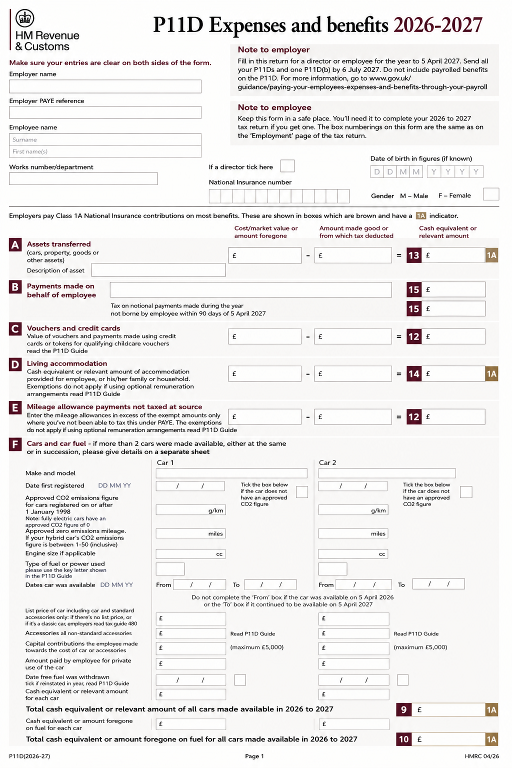 P11D Form